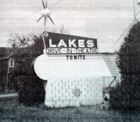 Lakes Drive-In Theatre - Lakes Up Marquee-Date Unknown